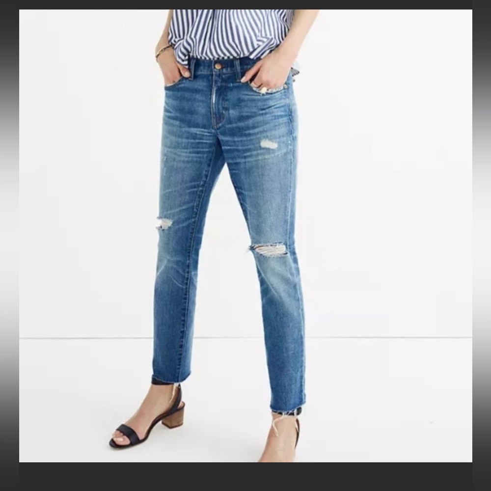 Madewell The Slim Boyjean Distressed Raw Hem 28
